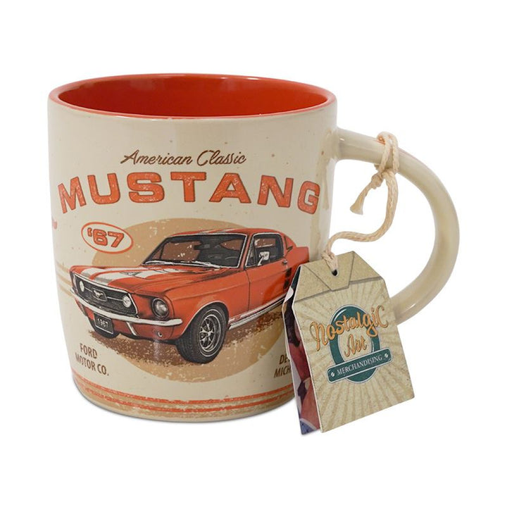 Ford Mustang Retro Tasse Rot Orange Porzellan 330ml