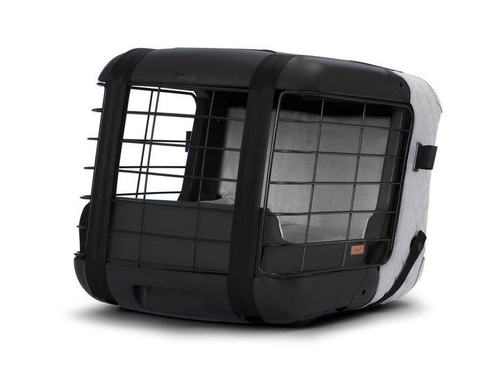 4pets®* Caree Transportbox für Katzen&Hunde, Beifahrer- oder Rücksitz, Cool Grey