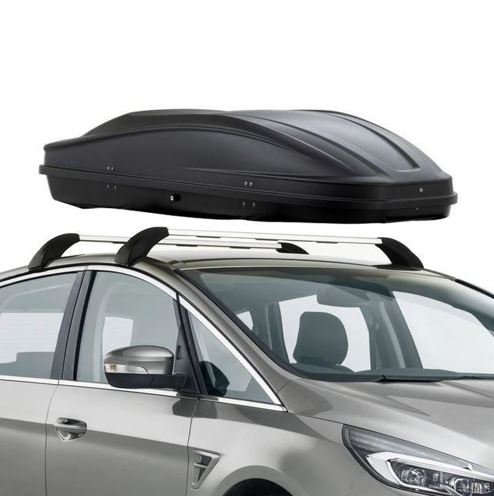 Ford S-MAX 2015-23 Dachgrundträger & G3 Dachbox Elegance Europe 390 Mattschwarz