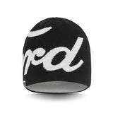 Ford Logo Contrast Beanie Mütze Schwarz Weiß